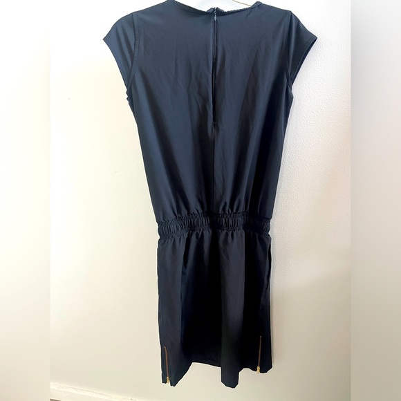 ALBION GOING PLACES DRESS BLACK XS SHORT SLEEVE SIDE ZIPPERS DRAWSTRING WAIST - Picture 3 of 8